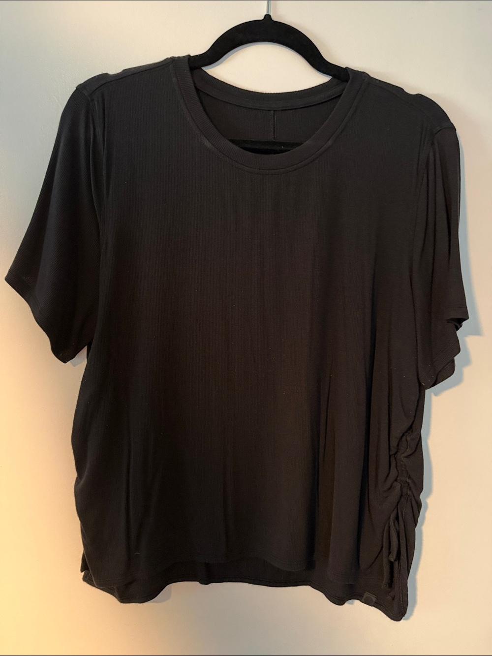 lululemon athletica Black Short Sleeve Side-Ruched Tee